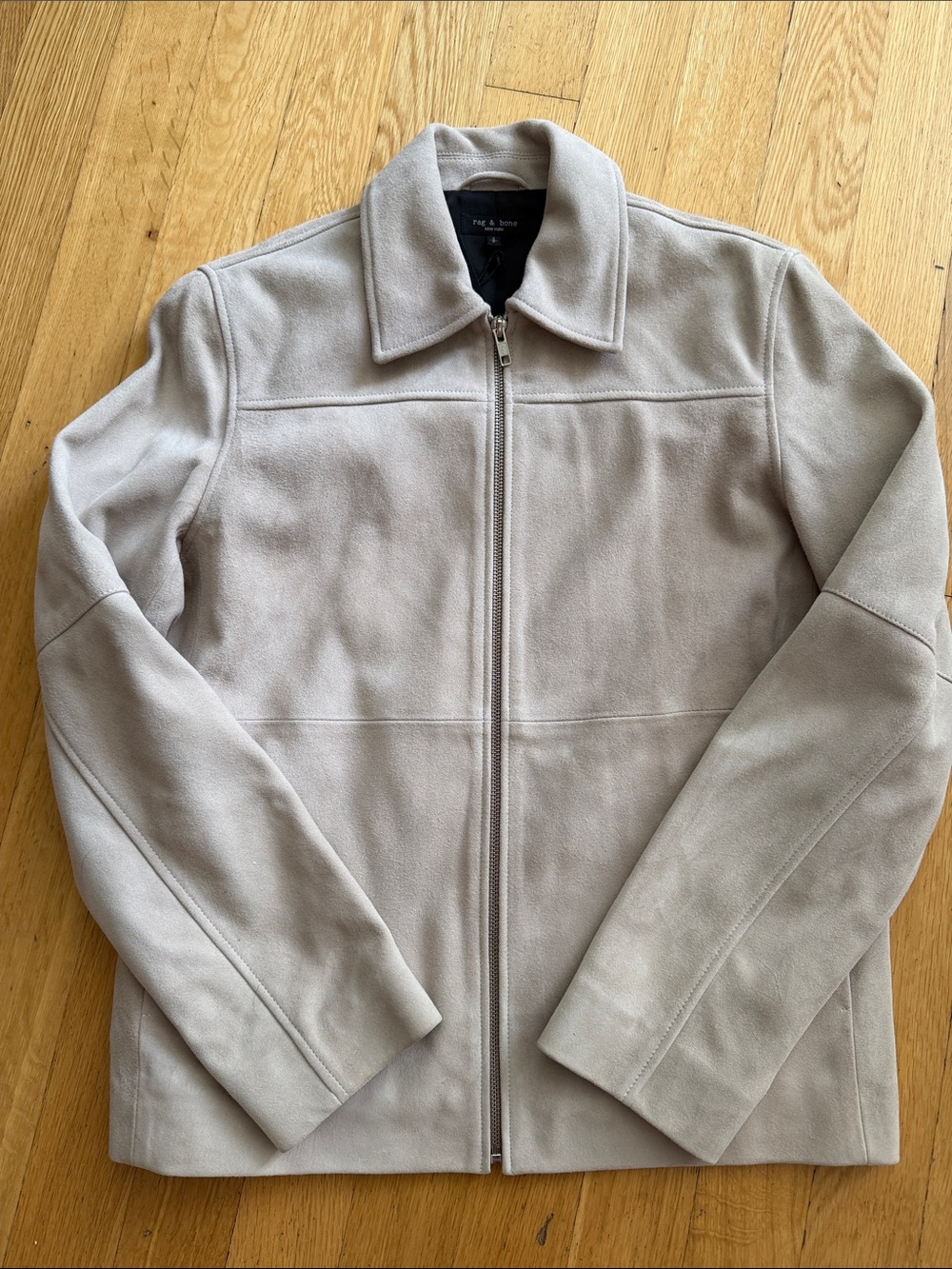 Women’s Light Taupe Zip-Front Sweater Jacket